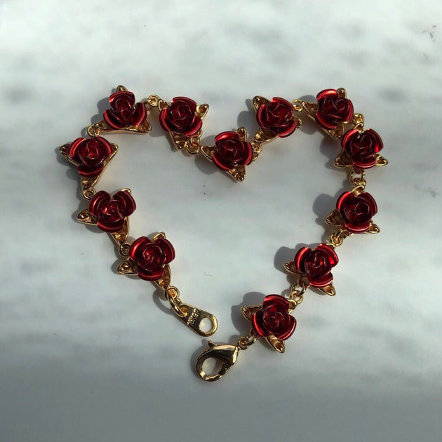 Dozen Roses with Heart Locket Bracelet