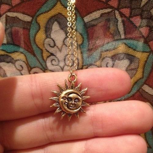 Buy Sun Necklace, 18k Gold Filled Celestial Jewelry, Sun Pendant Necklace, Gold  Necklace, Moon Necklace, Birthday Gifts for Her, Dainty Necklace Online in  India - Etsy