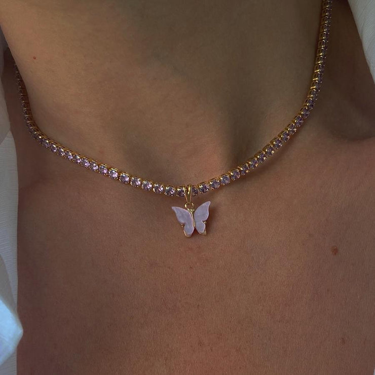 Lilac Butterfly Chain