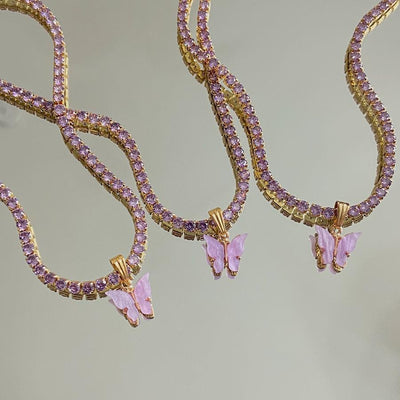 Lilac Butterfly Chain